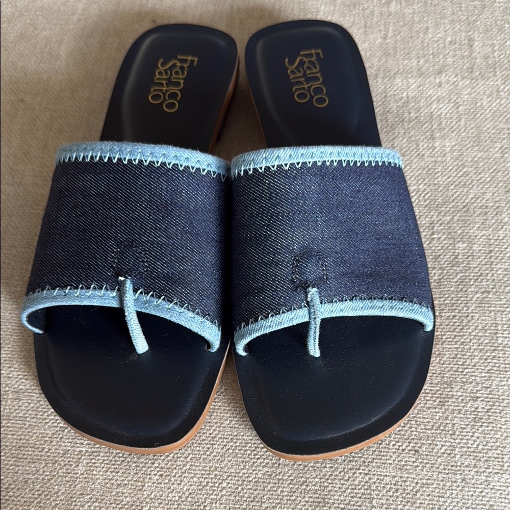 Franco Sarto Denim Slide Sandals